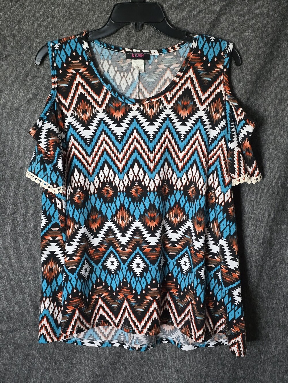 Krush Western Pattern Top - Size Large